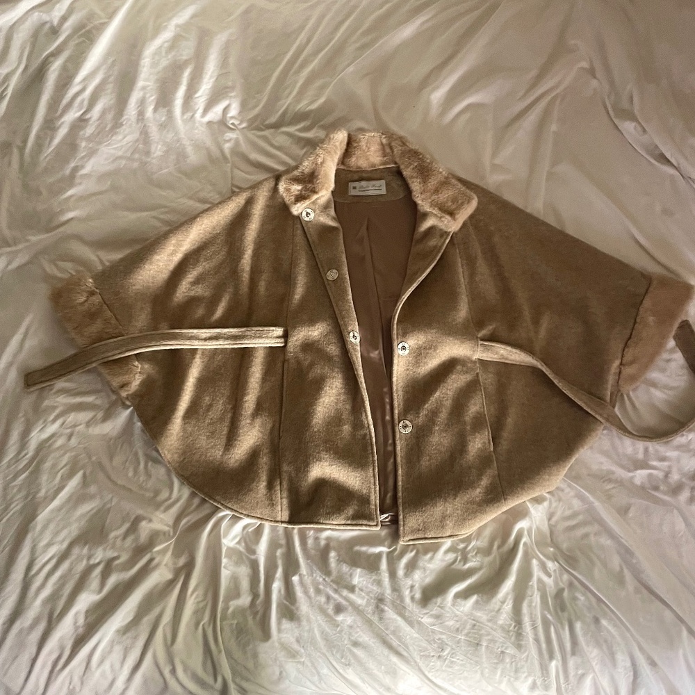 NWT Luxurious PENNY LANE Wool Coat Faux Fur Trim - Picture 11 of 14